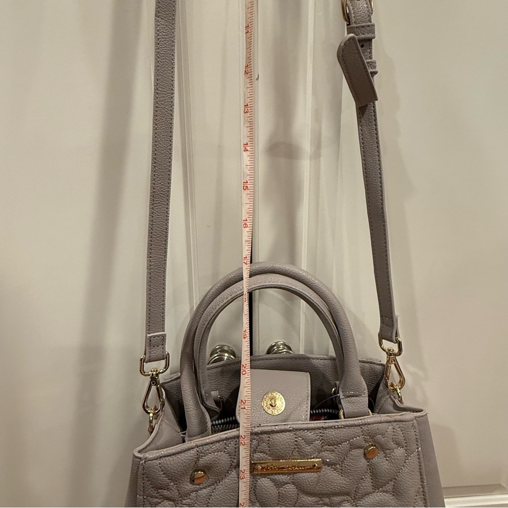 Betsey Johnson Gray Quilted Satchel with Detachable Strap - Picture 11 of 14